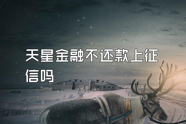 天星金融不还款上征信吗