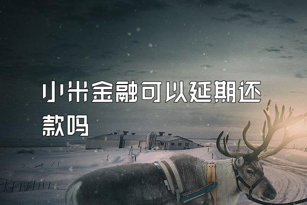 小米金融可以延期还款吗