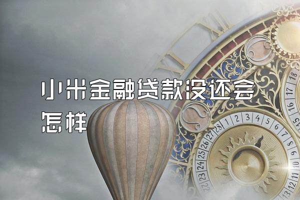 小米金融贷款没还会怎样