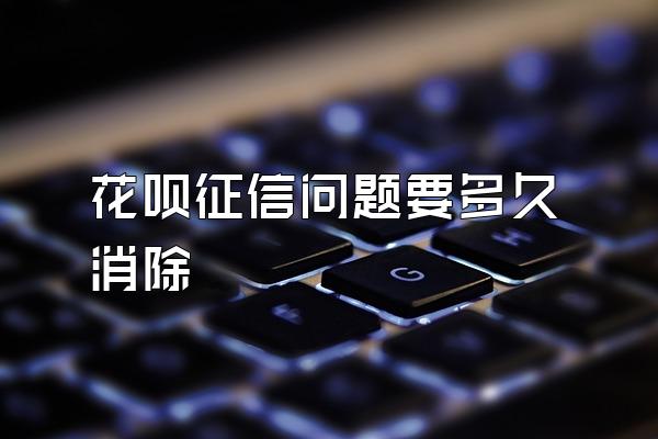 花呗征信问题要多久消除