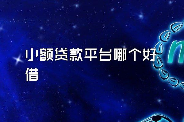 小额贷款平台哪个好借