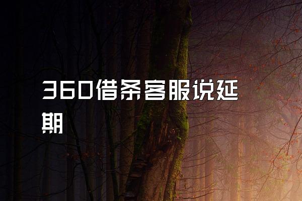 360借条客服说延期