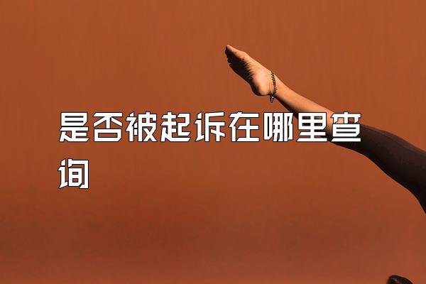 是否被起诉在哪里查询