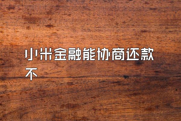 小米金融能协商还款不