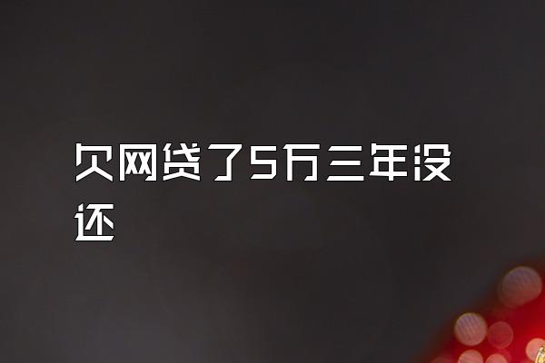 欠网贷了5万三年没还