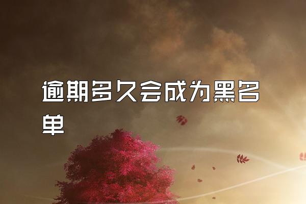 逾期多久会成为黑名单