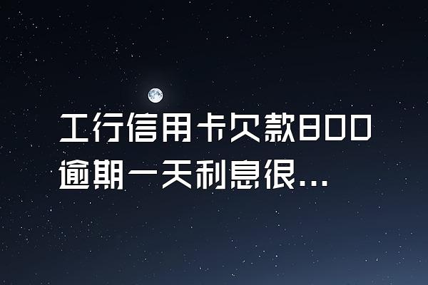 工行信用卡欠款800逾期一天利息很高