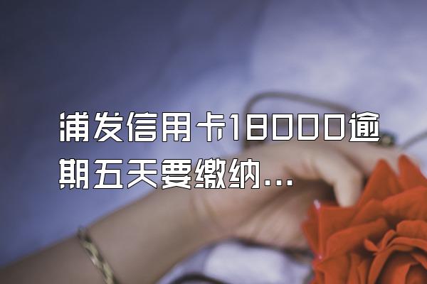 浦发信用卡18000逾期五天要缴纳多少利息和滞纳金?