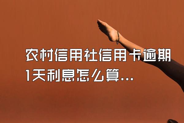 农村信用社信用卡逾期1天利息怎么算?