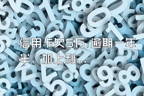 信用卡欠5万,逾期一年半, 加上利息,滞纳金总额大概有多少?