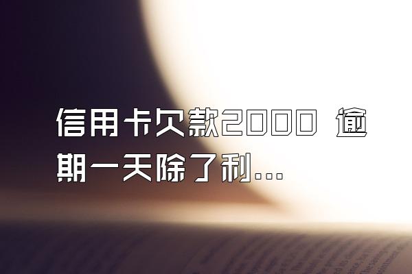 信用卡欠款2000 逾期一天除了利息还收多少滞纳金?