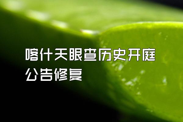 喀什天眼查历史开庭公告修复