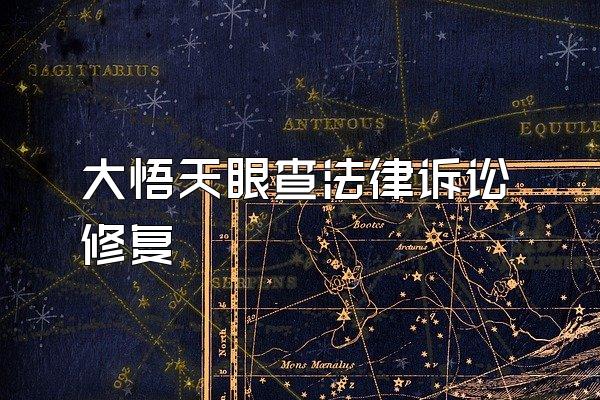 大悟天眼查法律诉讼修复