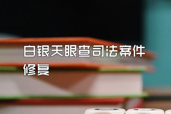 白银天眼查司法案件修复