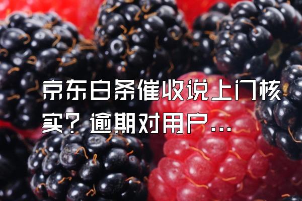 京东白条催收说上门核实？逾期对用户来说信用会影响吗？