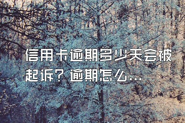 信用卡逾期多少天会被起诉？逾期怎么办？