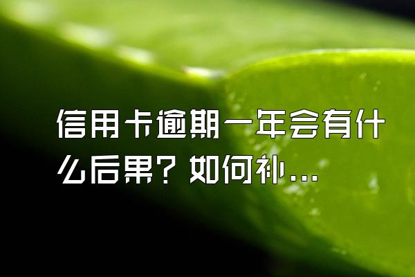 信用卡逾期一年会有什么后果？如何补救？