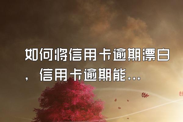 如何将信用卡逾期漂白，信用卡逾期能漂白吗