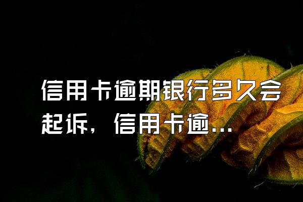 信用卡逾期银行多久会起诉，信用卡逾期的新规定