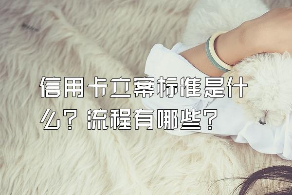 信用卡立案标准是什么？流程有哪些？