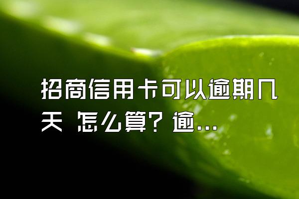 招商信用卡可以逾期几天 怎么算？逾期几天会上个人信用?