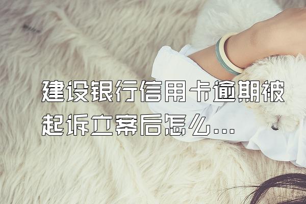 建设银行信用卡逾期被起诉立案后怎么解决？怎么减少损失？