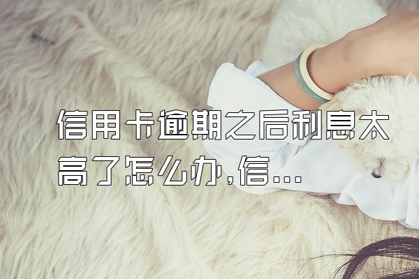 信用卡逾期之后利息太高了怎么办,信用卡逾期利息很高怎么