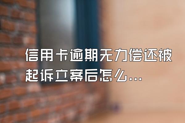 信用卡逾期无力偿还被起诉立案后怎么解决？