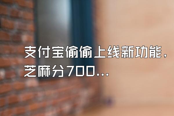 支付宝偷偷上线新功能,芝麻分700以上有惊喜哦!