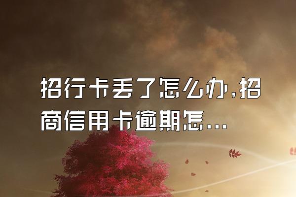 招行卡丢了怎么办,招商信用卡逾期怎么联系银行协商信用卡