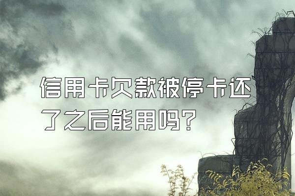 信用卡欠款被停卡还了之后能用吗？
