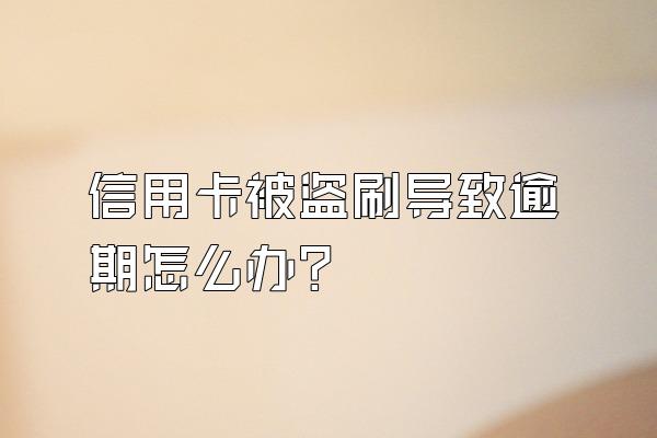 信用卡被盗刷导致逾期怎么办？
