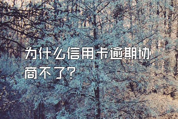 为什么信用卡逾期协商不了？