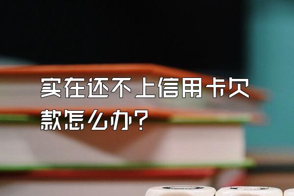 实在还不上信用卡欠款怎么办？