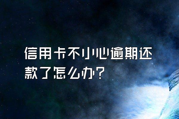 信用卡不小心逾期还款了怎么办？