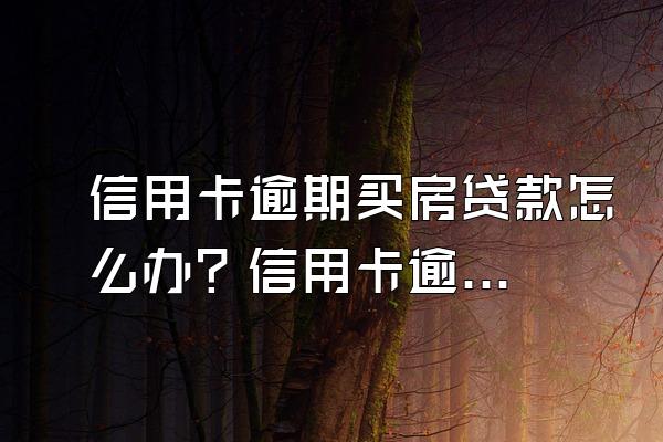 信用卡逾期买房贷款怎么办？信用卡逾期的补救方法