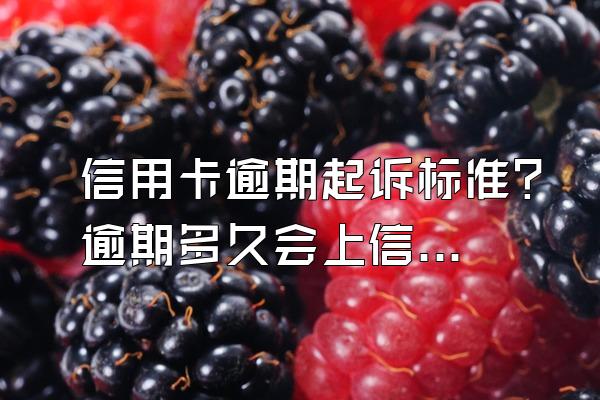 信用卡逾期起诉标准？逾期多久会上信用