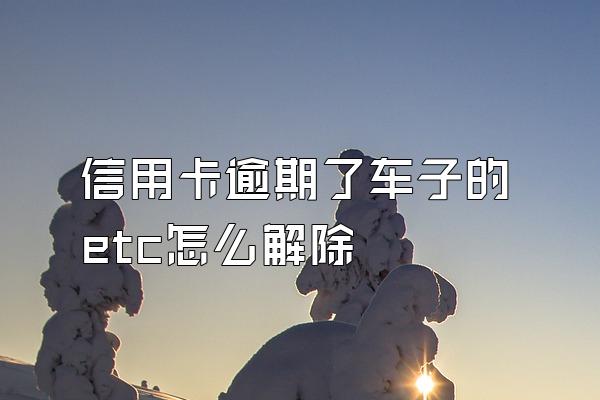 信用卡逾期了车子的etc怎么解除