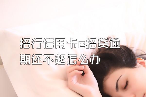 招行信用卡e招贷逾期还不起怎么办