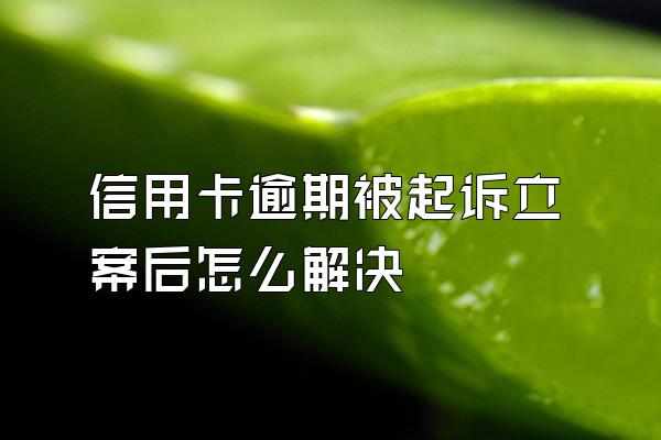 信用卡逾期被起诉立案后怎么解决