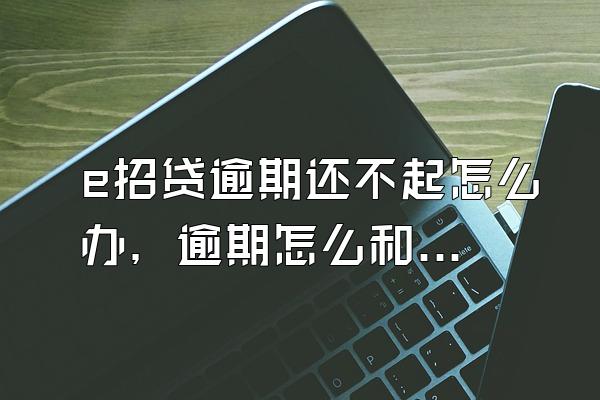 e招贷逾期还不起怎么办，逾期怎么和银行协商