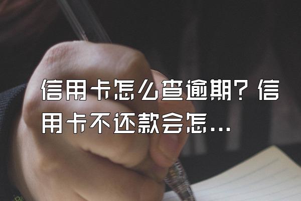 信用卡怎么查逾期？信用卡不还款会怎么样？