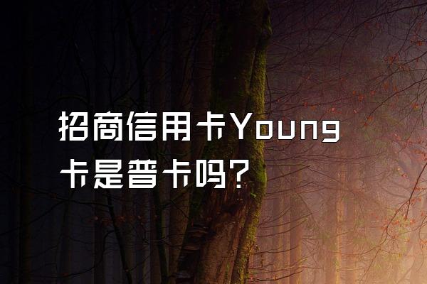招商信用卡Young卡是普卡吗？