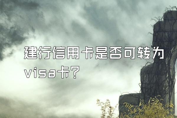 建行信用卡是否可转为visa卡？