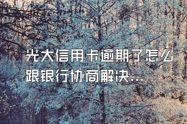 光大信用卡逾期了怎么跟银行协商解决？哪些是错误做法？
