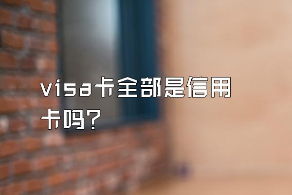 visa卡全部是信用卡吗？