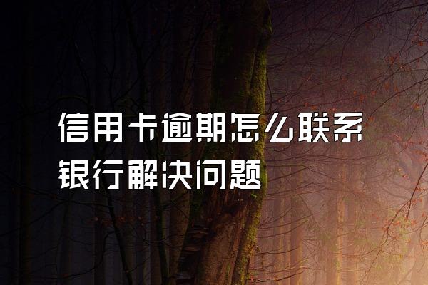 信用卡逾期怎么联系银行解决问题