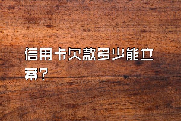 信用卡欠款多少能立案？