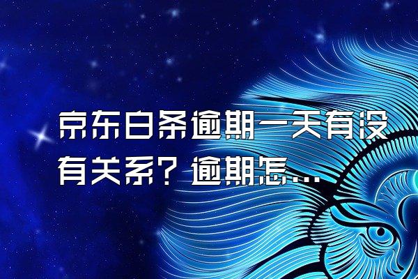 京东白条逾期一天有没有关系？逾期怎么恢复信用？