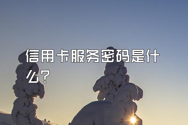 信用卡服务密码是什么？